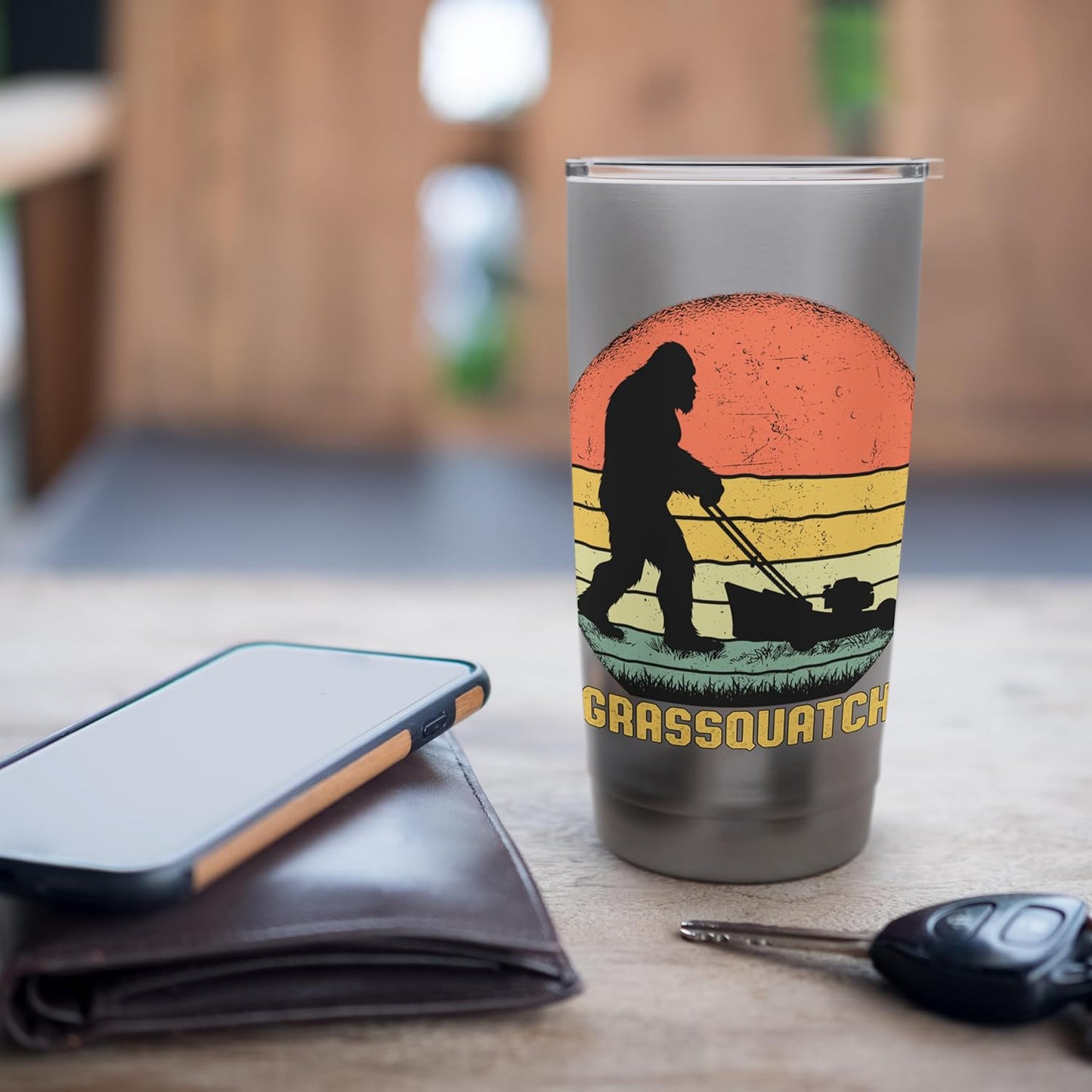 Grassquatch Bigfoot Lawn Mowing Stainless Steel Insulated Tumbler