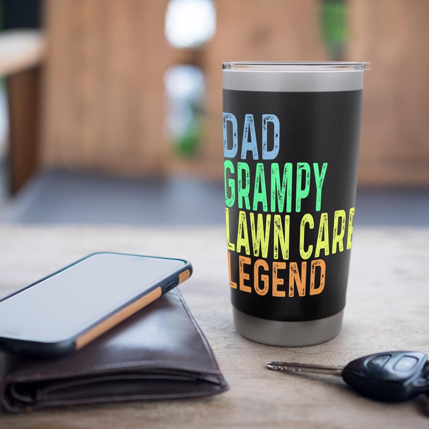 Funny Dad Grampy Lawn Care Legend Grass Mowing Lawn Mower Stainless Steel Insulated Tumbler
