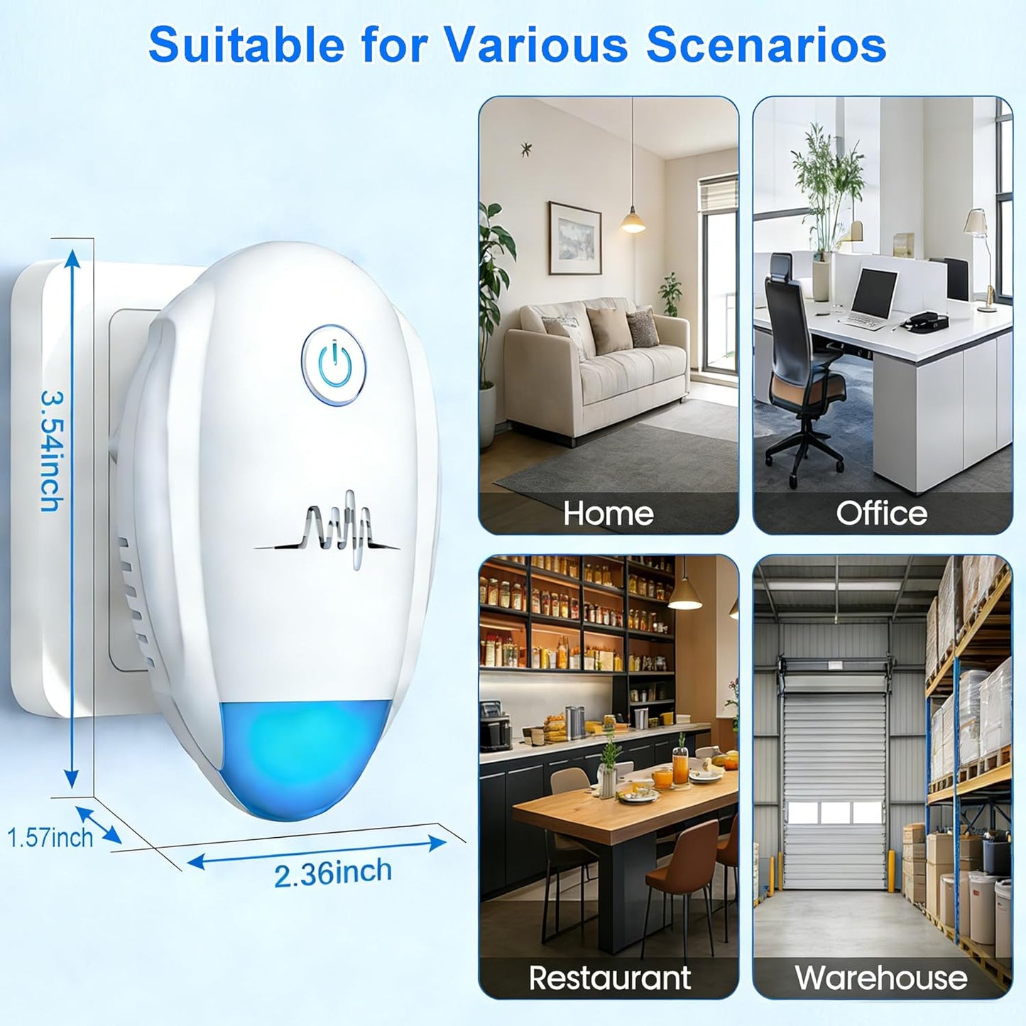 2026 Upgraded Ultrasonic Repeller 6 Packs,Indoor Ultrasonic Repellent,