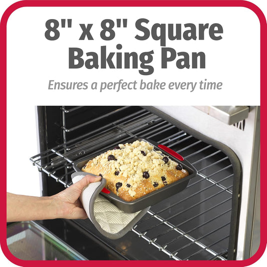 GoodCook MegaGrip Baking Pan with Silicone Grip Handles Square Non-Sti