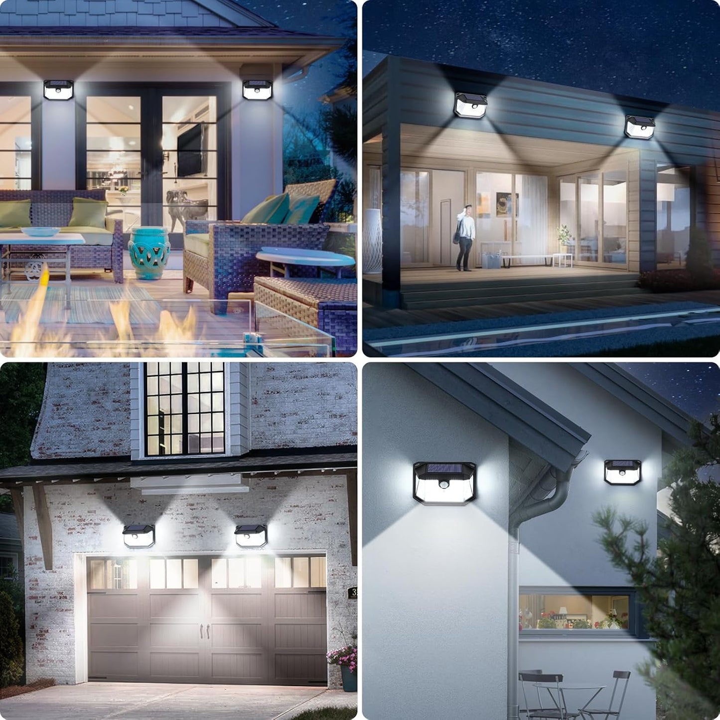 Solar Outdoor Lights, 2-Pack Super Bright 178 LEDs Motion Sensor Wall