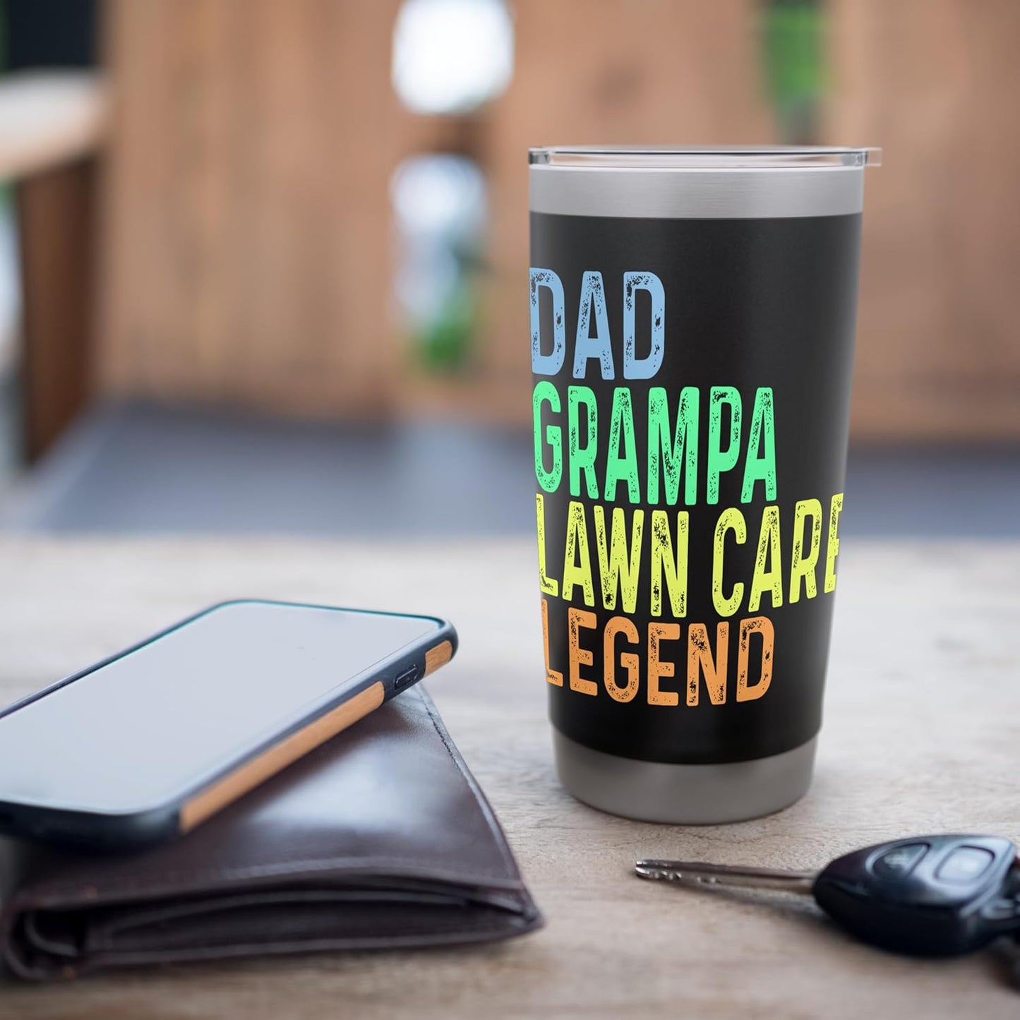 Funny Dad Grampa Lawn Care Legend Grass Mowing Lawn Mower Stainless Steel Insulated Tumbler