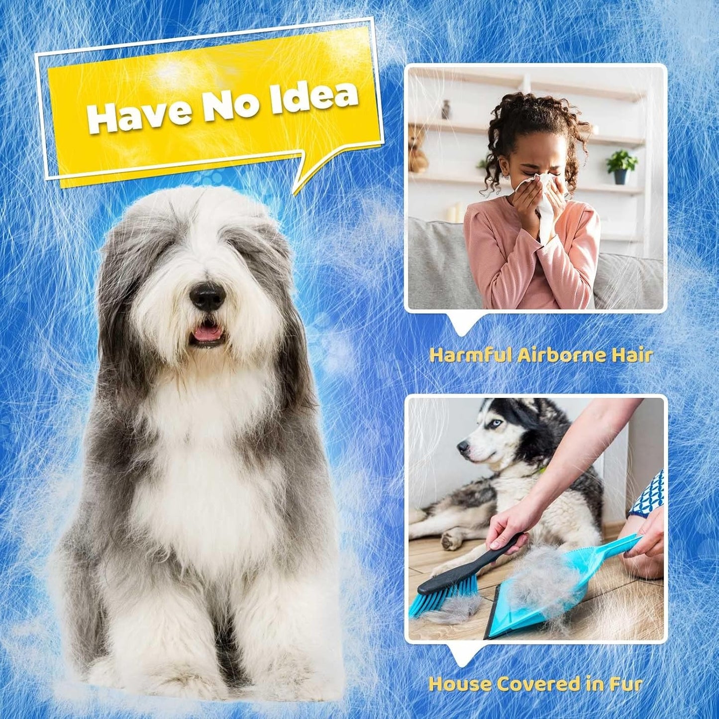 Upgrade Efficient Pet Hair Remover Gloves - Gentle Shedding Brushes fo
