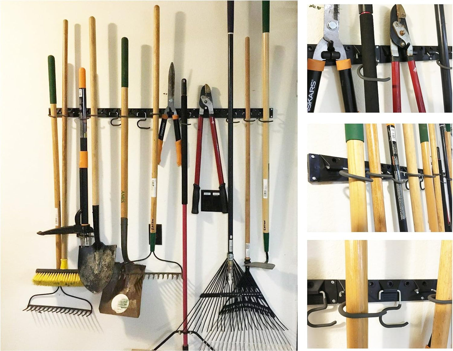 Adjustable Storage System 48 Inch, Wall Holders for Tools, Mop Broom Holder, Garage Organizer, Garden Tool Organizer, Garage Storage