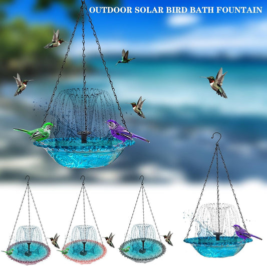 Decorative Solar Power Bird Bath Bowl for Garden Yard Balcony Birdwatc
