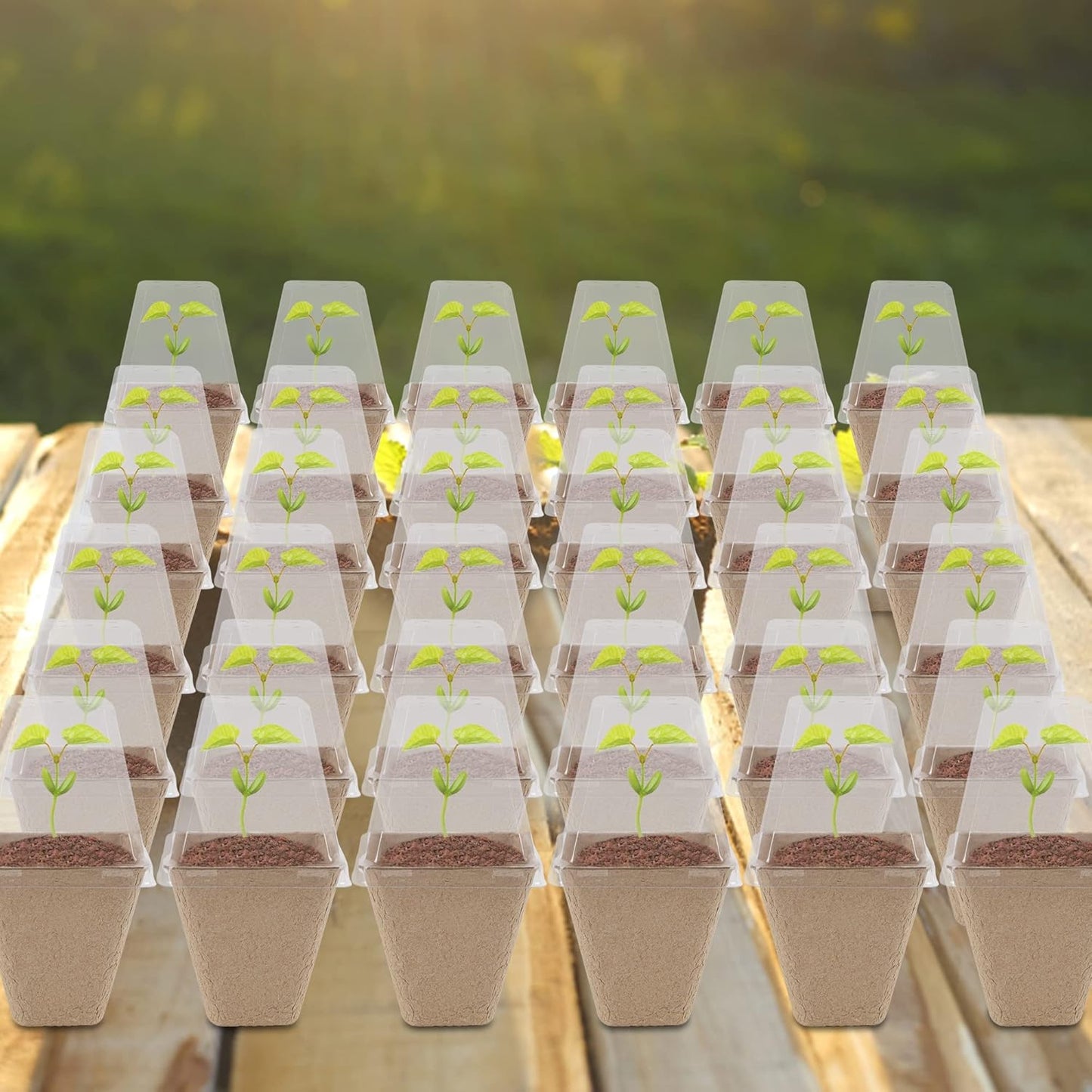 winemana Seed Starter Peat Pots,Biodegradable with Humidity Dome and L