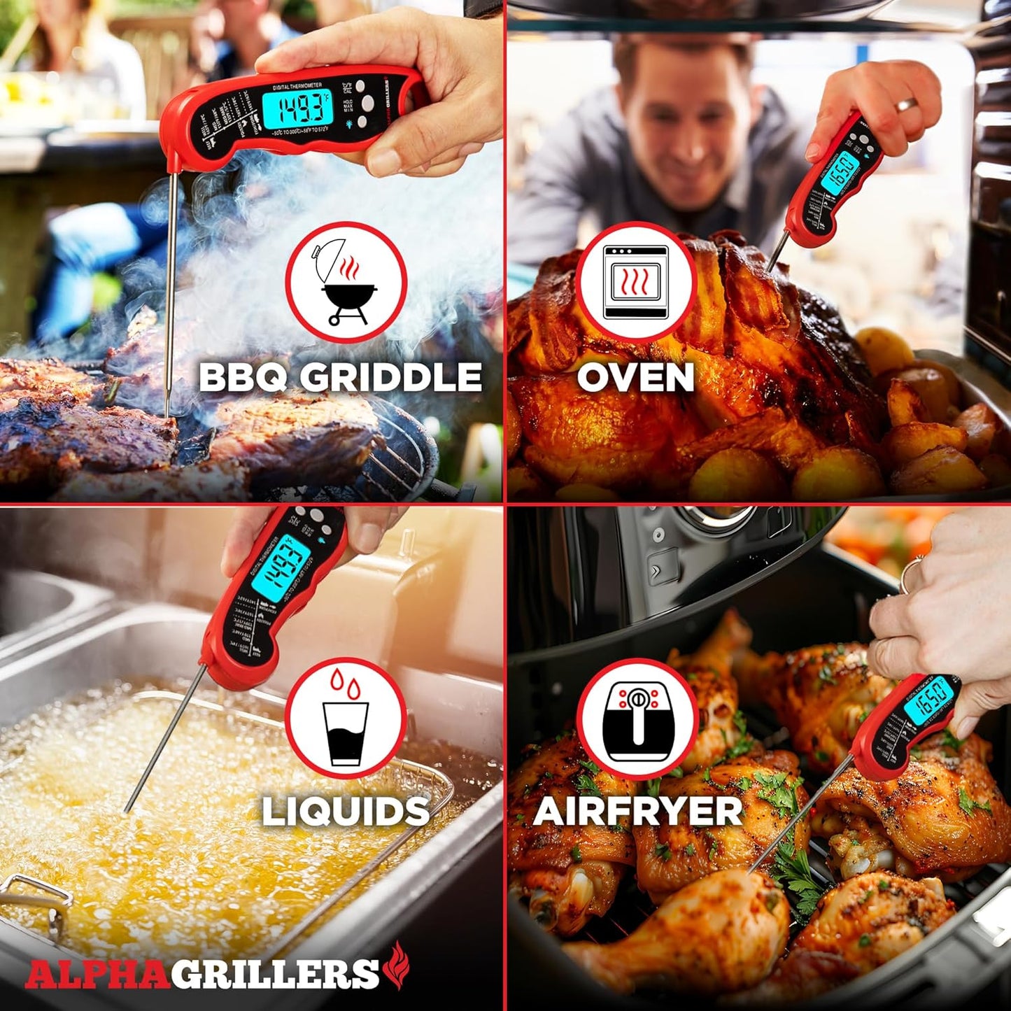 Alpha Grillers Meat Thermometer Digital – Instant Read Food Thermomete