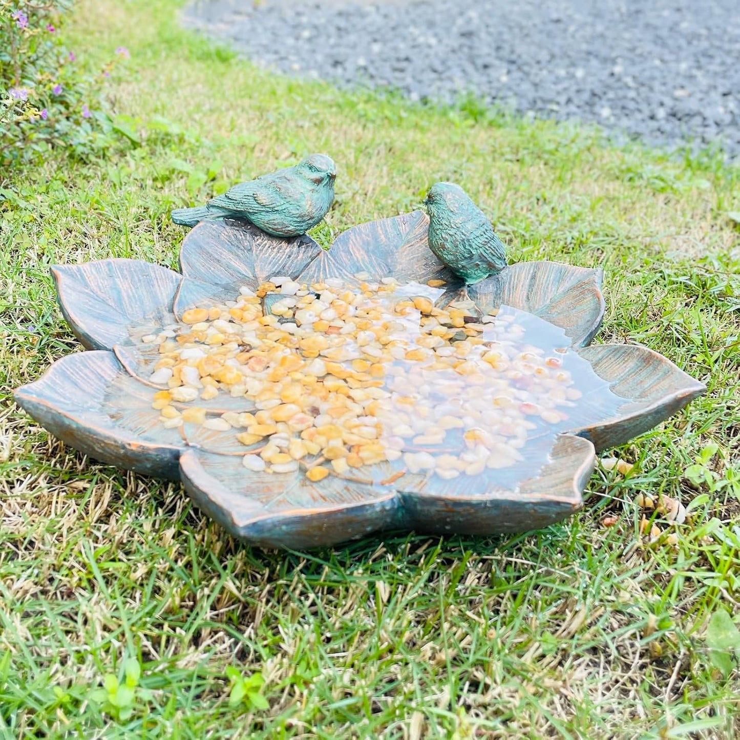 Bird Feeder Wild Bath Bowl Outdoors Antique Outdoor Garden Bird Bath R