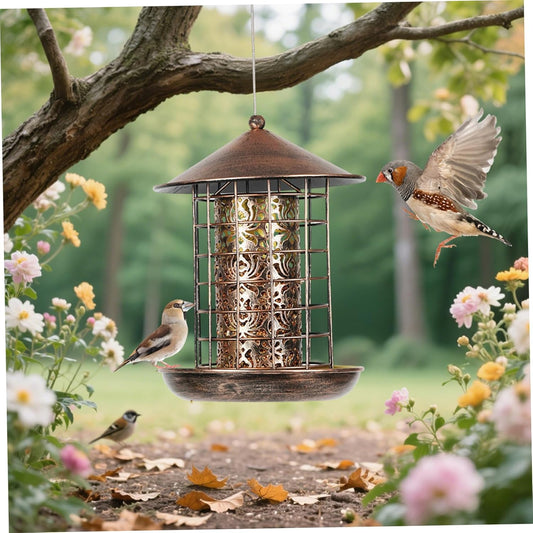 Winter Bird Feeders for Outside, Weatherproof Metal Squirrel-Proof Han