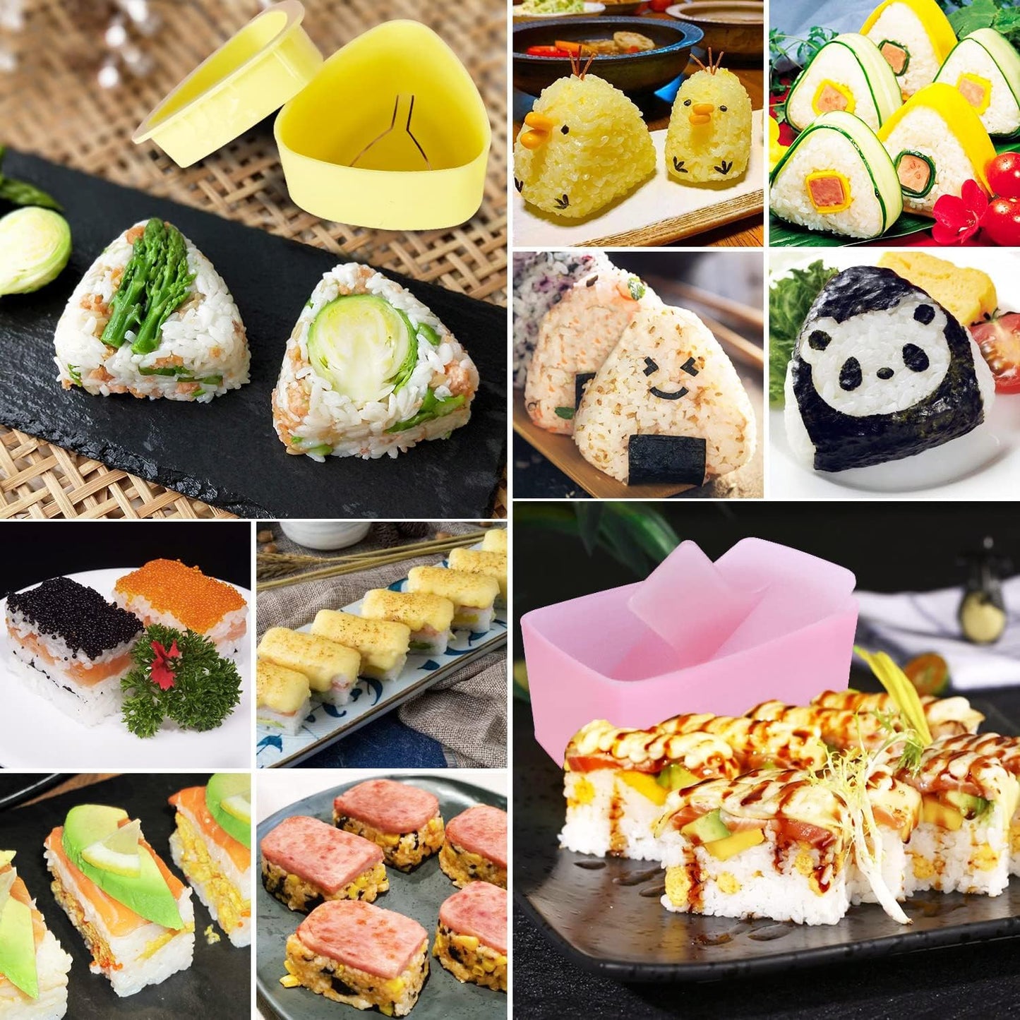 Onigiri Mold, 3 Pack Musubi Press Maker Triangle Rice Ball Mold Maker for Kid Lunch Bento and Home DIY