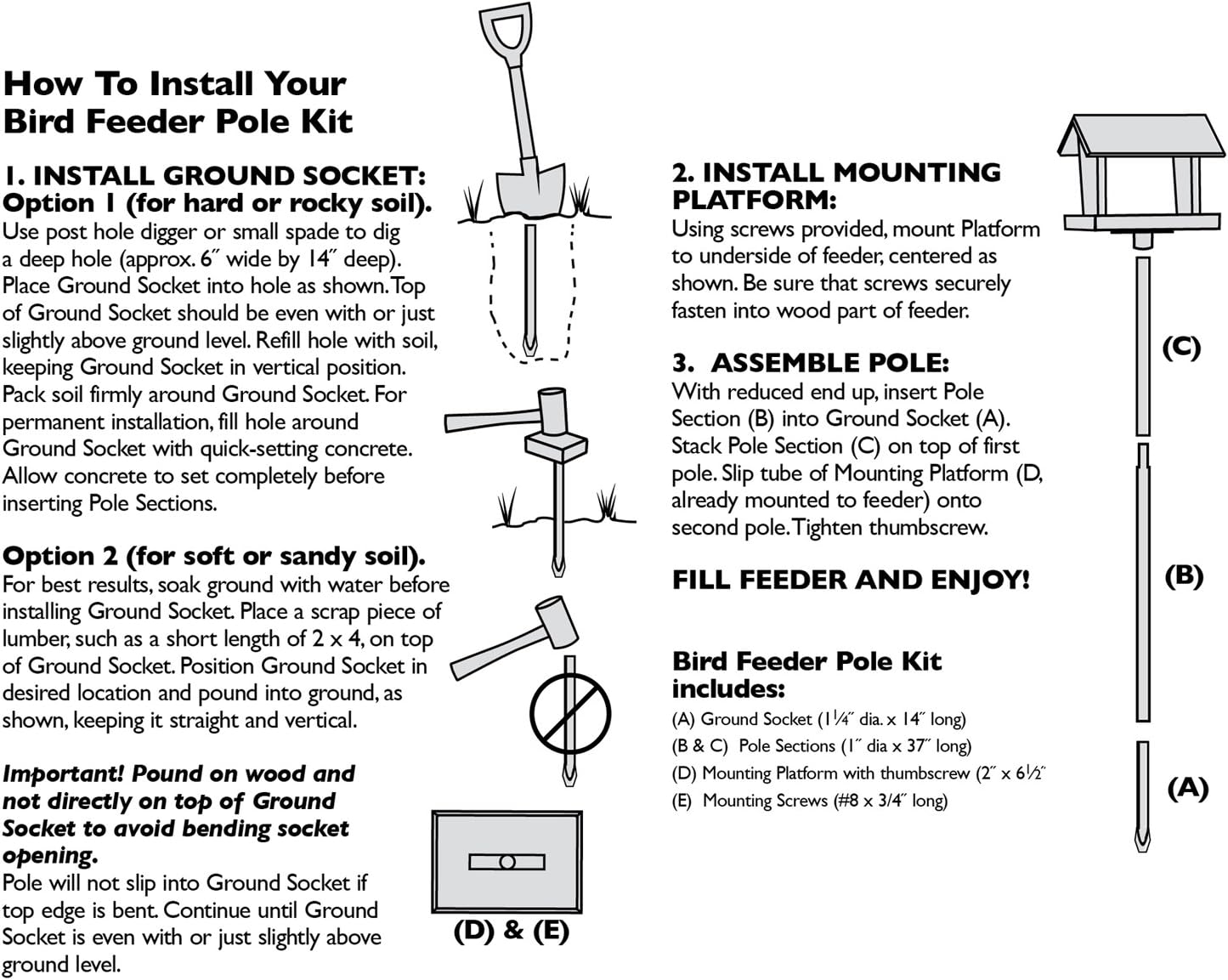 Woodlink HDPOLE 3 Piece Pole Mount Kit