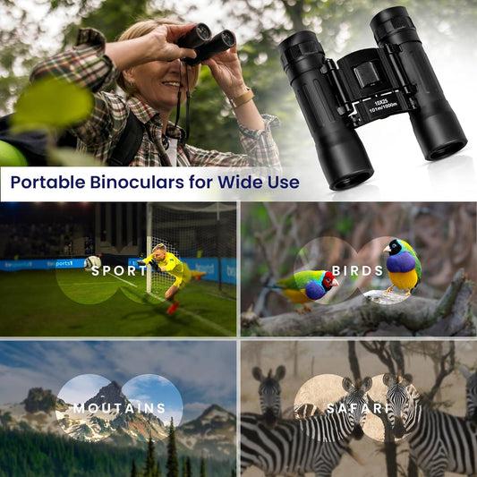 TrekTonic Compact 10x25 High Powered Binoculars For Adults and Kids, P