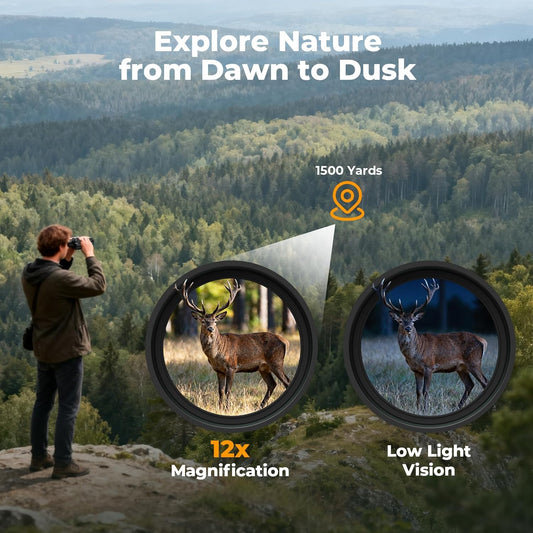 ESAKO 12x30 High Powered Binoculars for Adults & Kids, Compact Waterpr