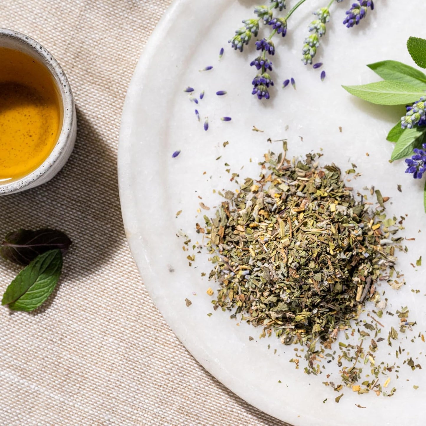 Rishi Tea Lavender Mint Herbal Tea - Organic, Caffeine Free Sachet Bags, Calming Lavender with Peppermint & Sage - 15 Count (Pack of 1)