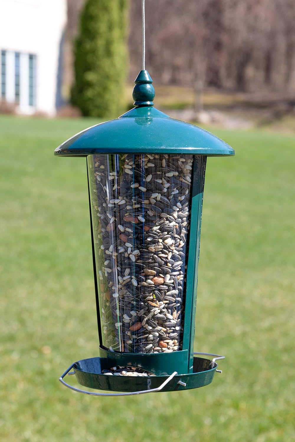 CLEVER GARDEN Hanging Bird Feeder, Outdoor Decoration Birdfeeder Perfect for Attracting Wild Birds, Tube