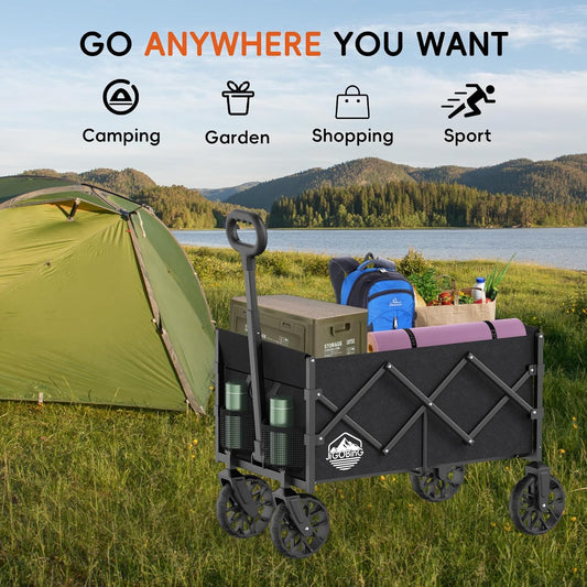 Collapsible Wagon, Portable Folding Wagons Carts with Wheels Foldable,