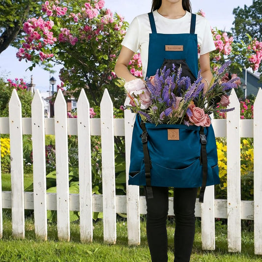 Gardening Apron with Pockets Canvas Garden Harvest Aprons for Women & Men, Gardening Tool Belt for Outdoor Picking