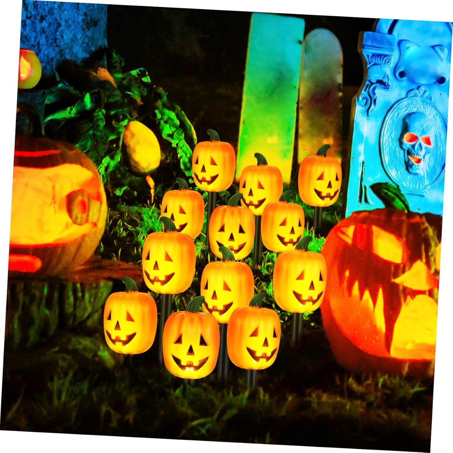 Milisten 1Set Halloween Pumpkin Solar Lights of Warm Solar Garden Lights for Outdoor Decorations Compact for Halloween Battery Powered Durable
