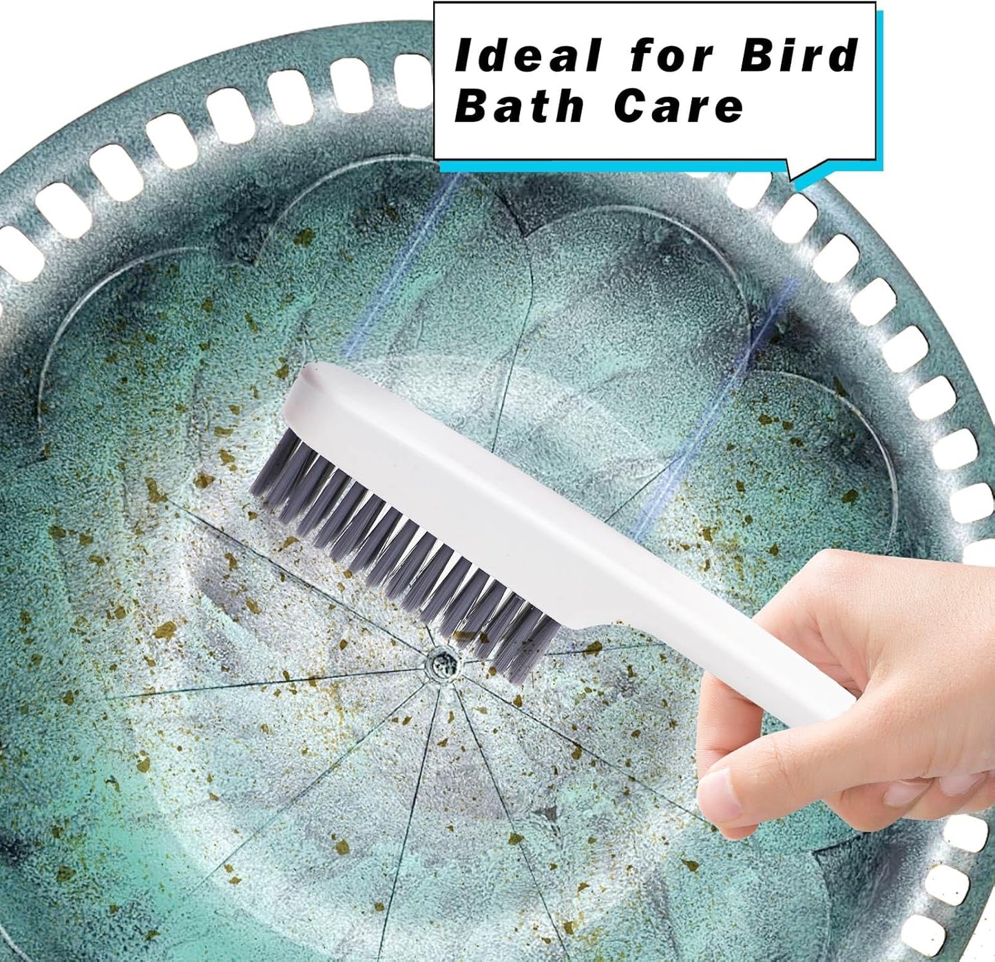 2-Pack Bird Bath Brush Includes Large and Small Brushes, Scrubbing Brush Set for Bird Bath, Bird Bath Cleanning Tools, Bird Bath Accessories, Bird Bath Cleaning Brush