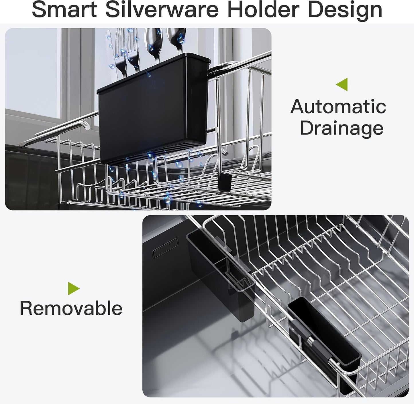 JASIWAY Dish Drying Rack in Sink, Expandable Stainless Steel Dish Drai