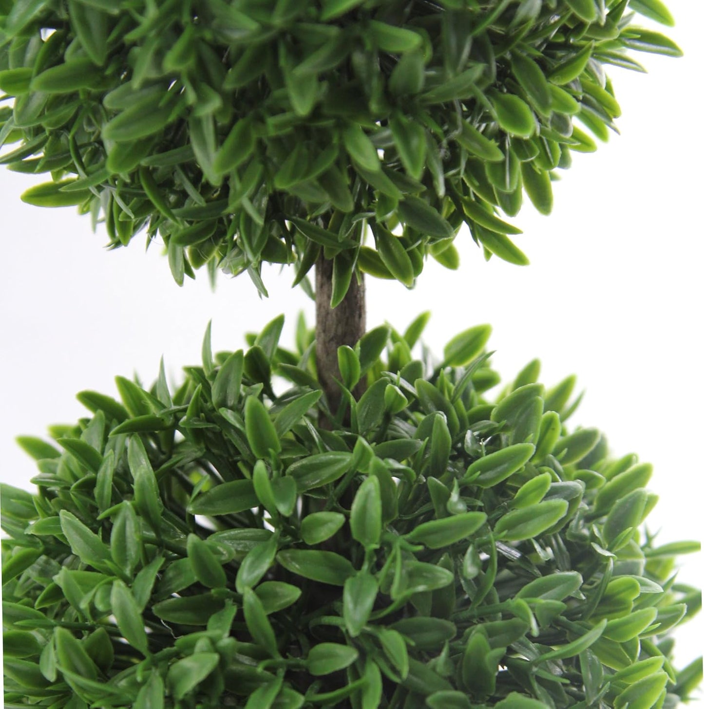 Admired by Nature 24 Inch Artificial Boxwood Topiary Plants - 3 Ball-Shape Faux Topiaries with Planters for Home Decor, Office Desk, Front Porch Indoor and Outdoor - Green with Black Pot, 1 Pack