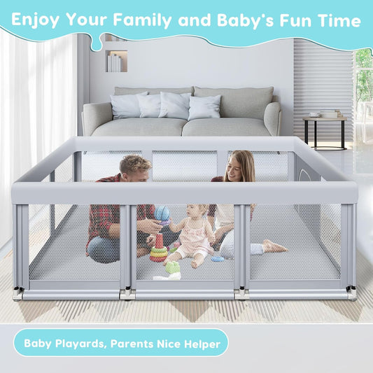 74" ×50" Large Baby Playpen, Baby Playard for Babies and Toddlers, Bab