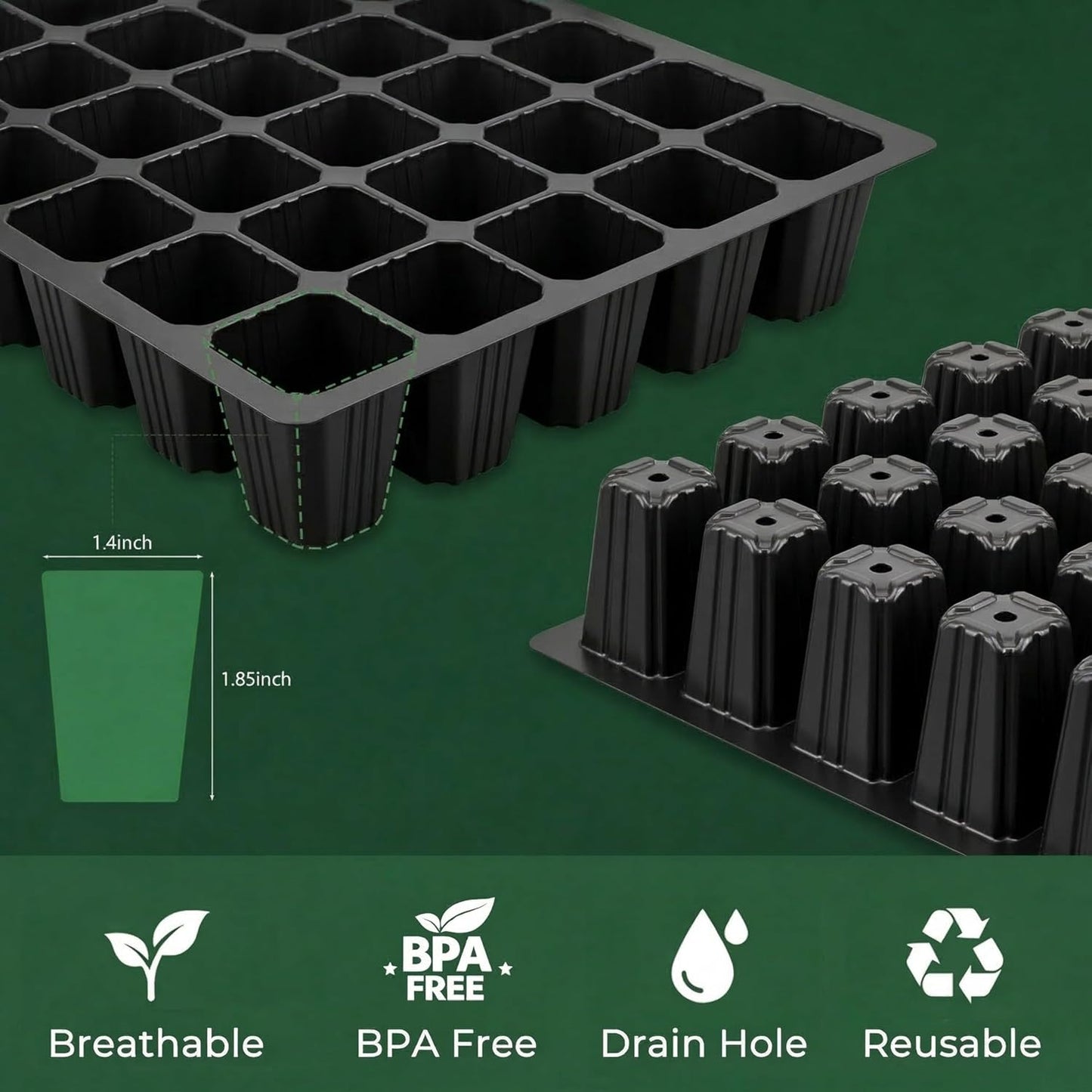 Gardzen 10-Set Garden Propagator Set, Seed Tray Kits with 400-Cell, Se