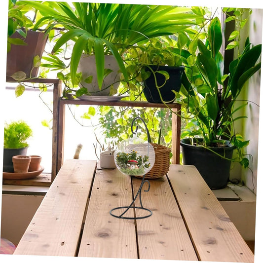 Milisten 2pcs Hanging Terrarium Stand Wrought Iron Air Planter Holder Ornament Rack for Home Decor