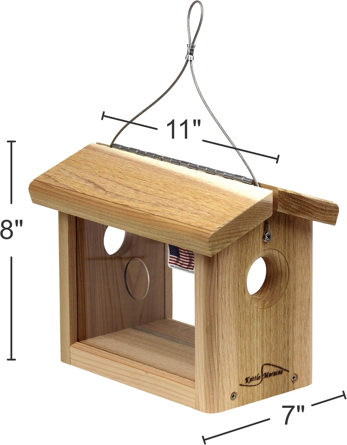 Kettle Moraine Cedar Hanging Bluebird Mealworm Feeder