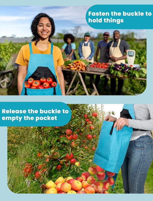 Gardening Apron with Pockets for Women and Men, Washable Harvest Apron