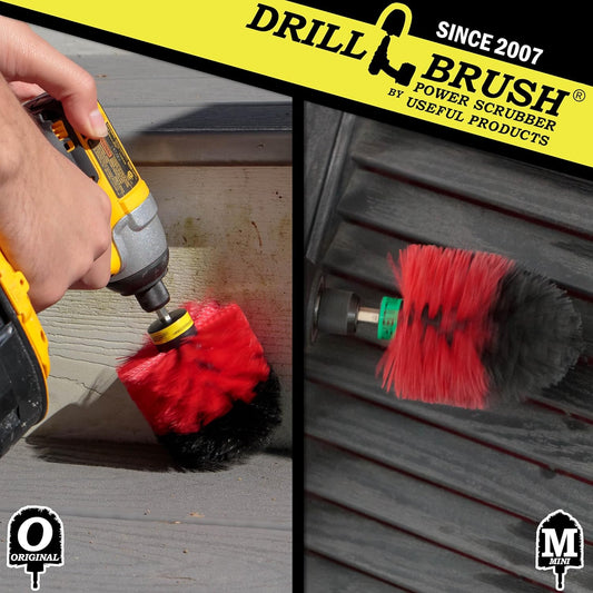 Outdoor Cleaning Supplies - Garden and Statue Cleaning Brush Set - Patio and Deck Scrubbing Tools - Bird Bath Cleaning Brush - Concrete Cleaning Brushes - Stone Stain Removing Tool - Brick Brush