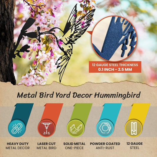 Renovatio Metal Bird Decor, Hummingbird Gifts for Mom Enchanting Hummi