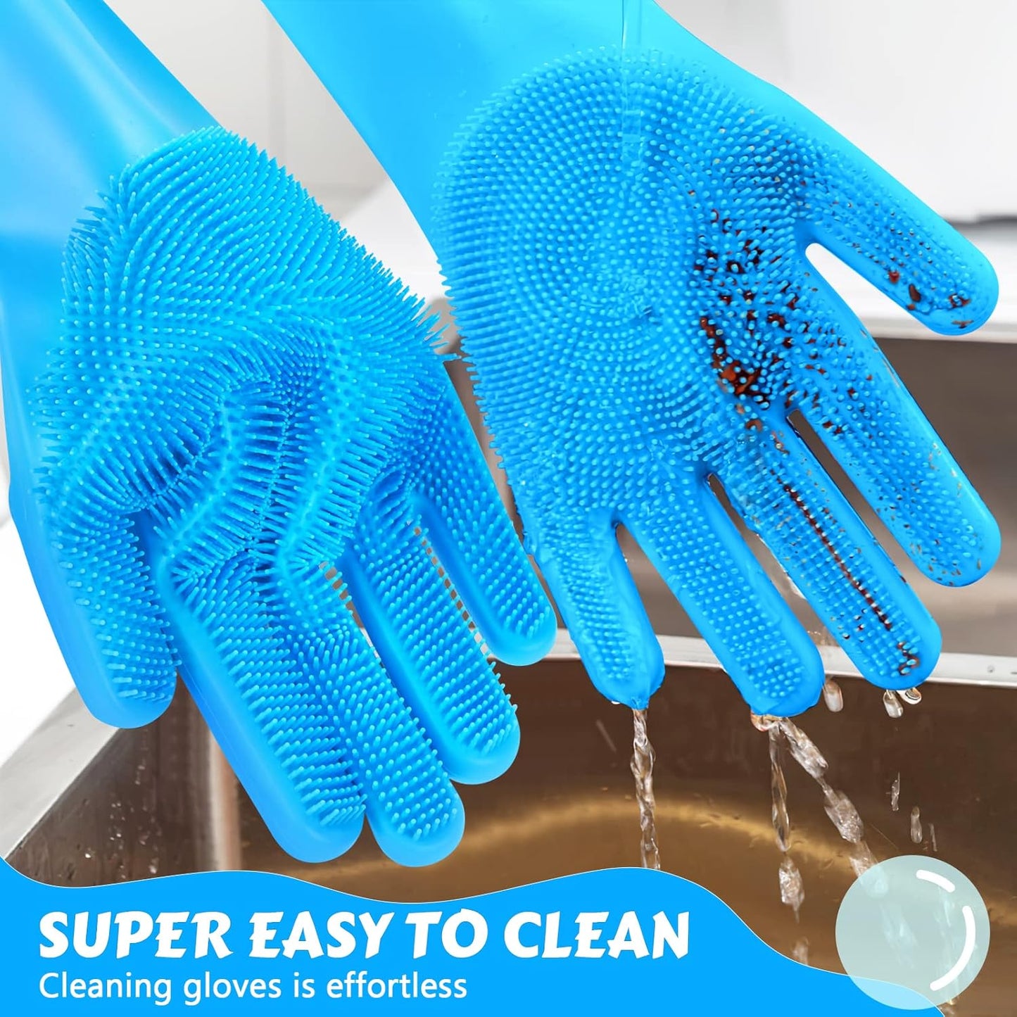 Pecute Pet Grooming Gloves - Heat Resistant Silicone Gloves with High-