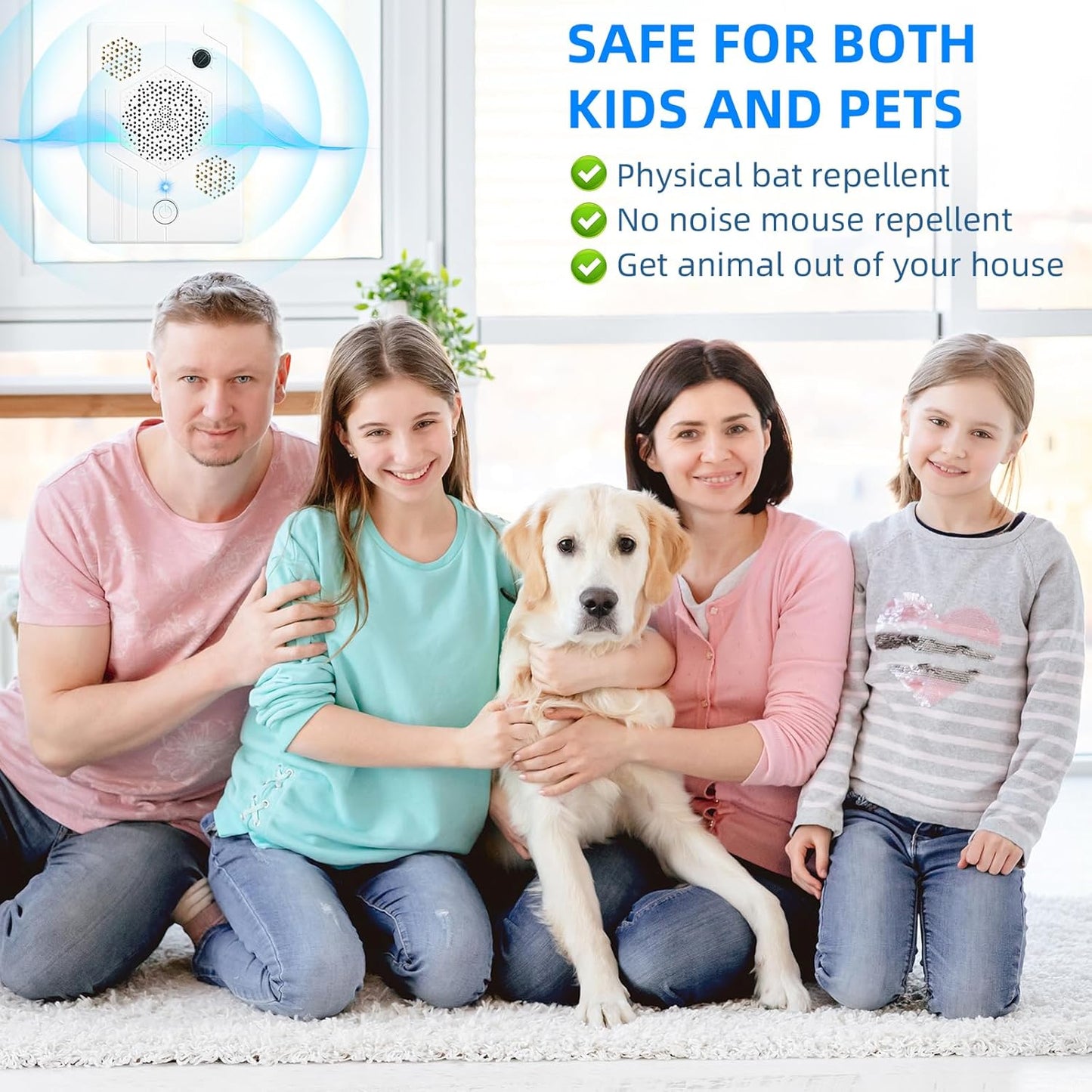 2026 Upgraded Ultrasonic Bat Deterrent for Attic & Roof, Portable Rech
