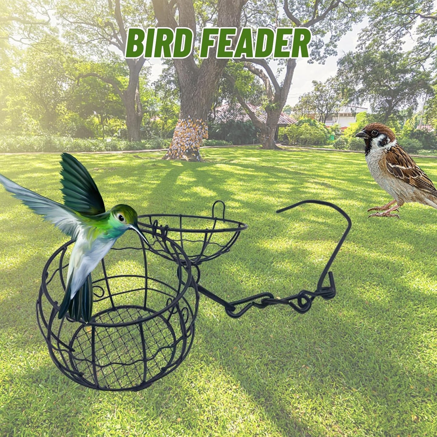 8pcs Suet Ball Feeders - Metal Hanging Bird Feeder with Hooks for Wild Birds Outdoor Garden