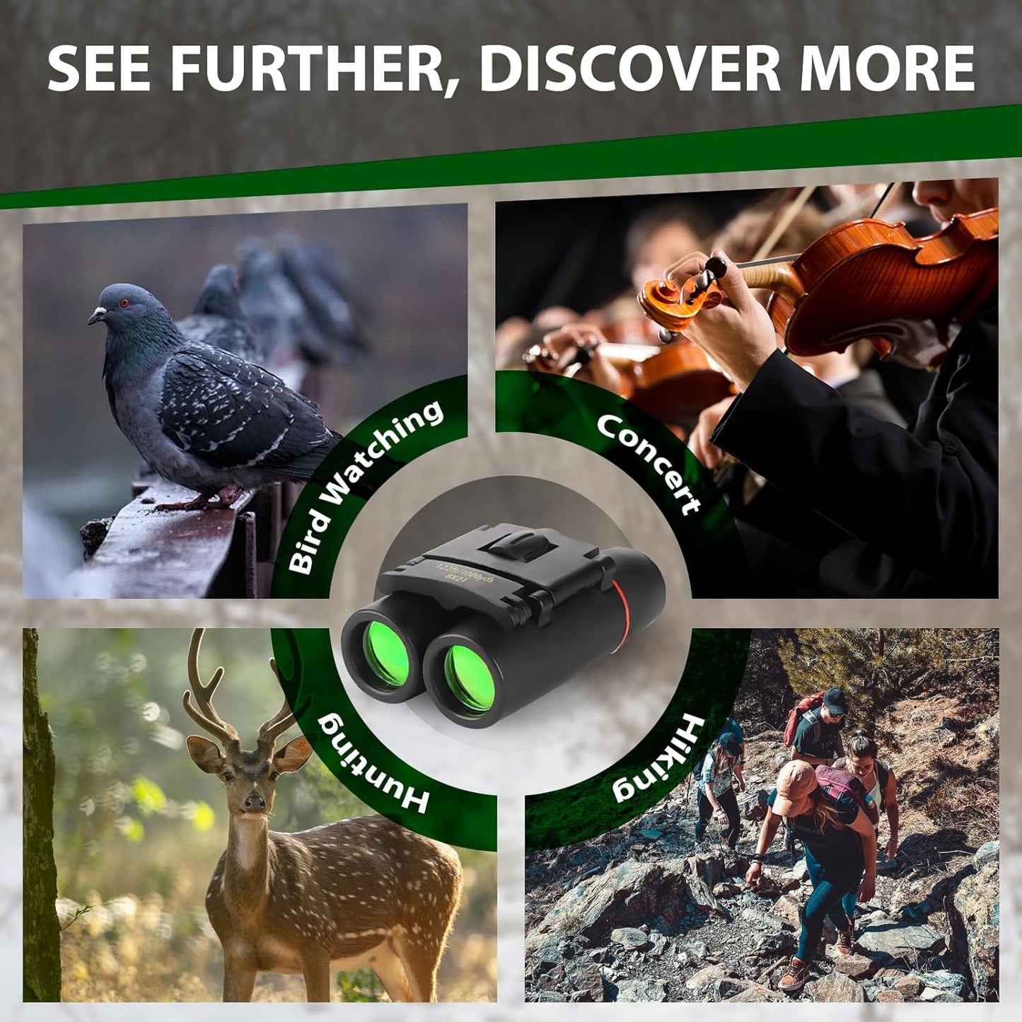Binoculars for Adults and Kids, High Powered Portable & Compact Binocu