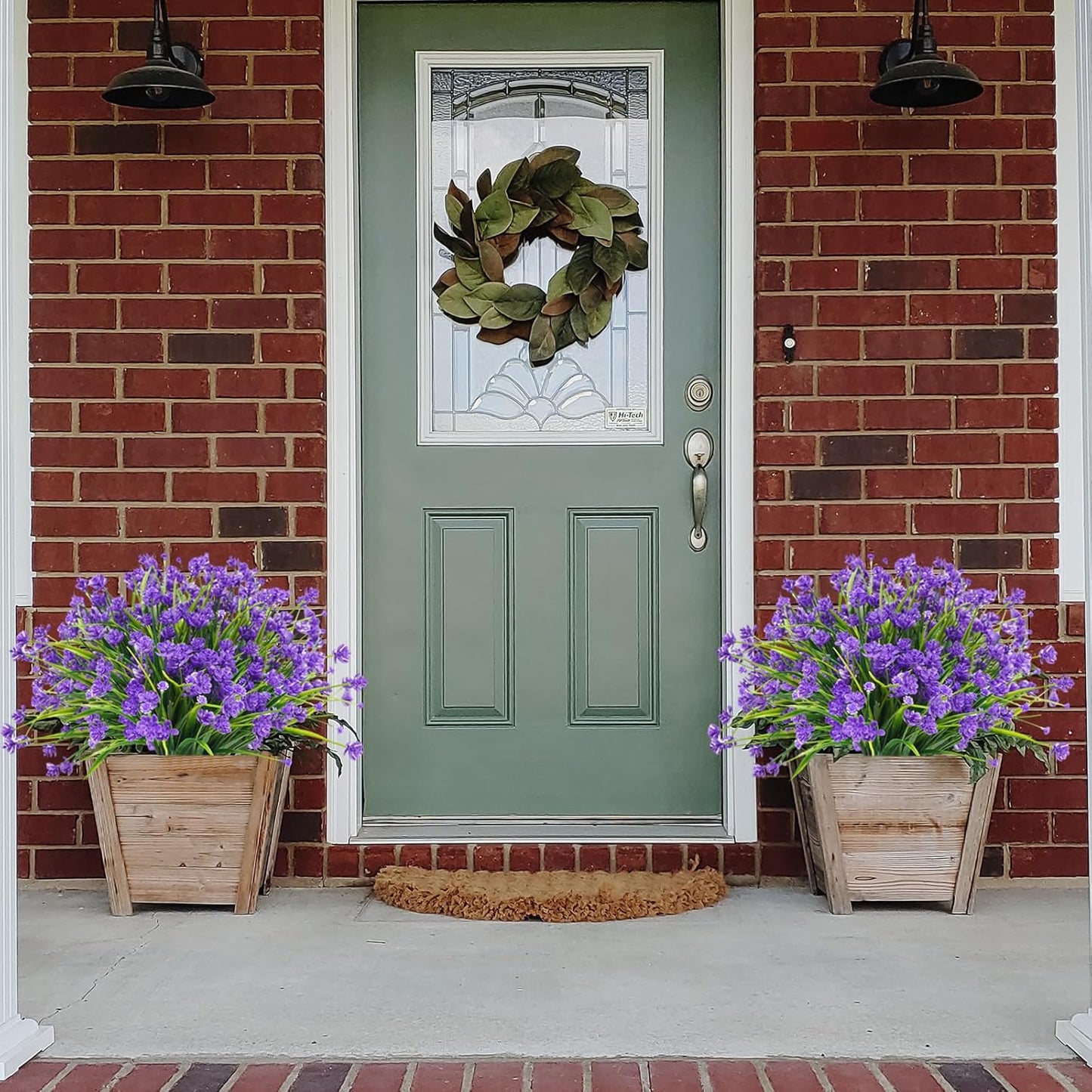 Artificial Flowers Outdoor, 72 Bundles UV Resistant Faux Outdoor Flowers, Plastic Fake Plants Shrubs Greenery for Outside Planters Hanging Pot Front Porch Decor(Purple)