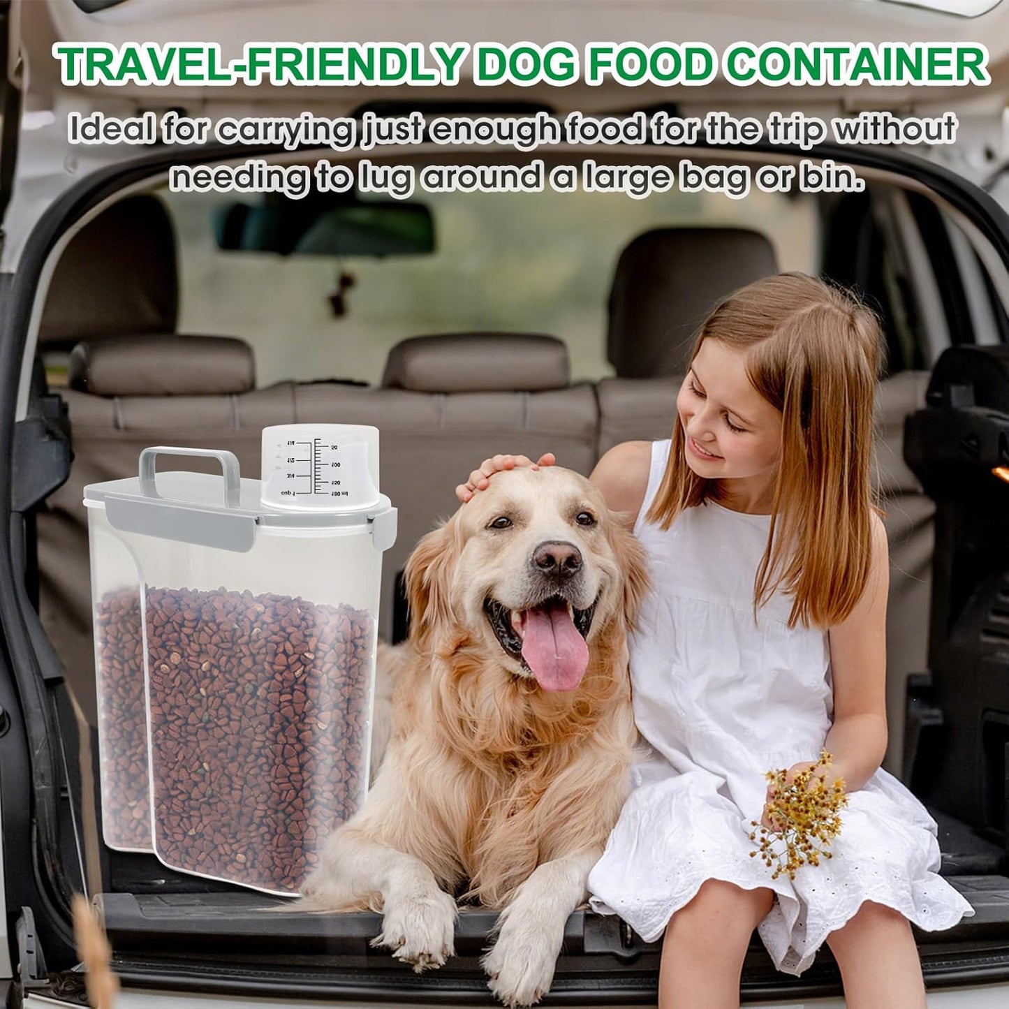 TBMax 10 lbs Cat Dog Food Storage Container, 2026 Upgraded Large Pouring Container for Pet Food Storage, Bird Seed Dispenser, Portable Travel Kibble Holder -Light Grey