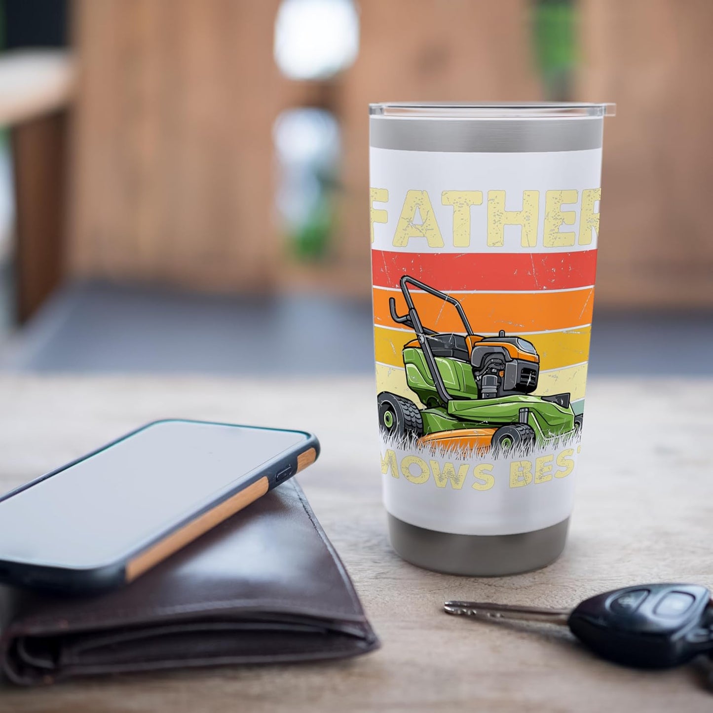Father Mows Best Stainless Steel Insulated Tumbler