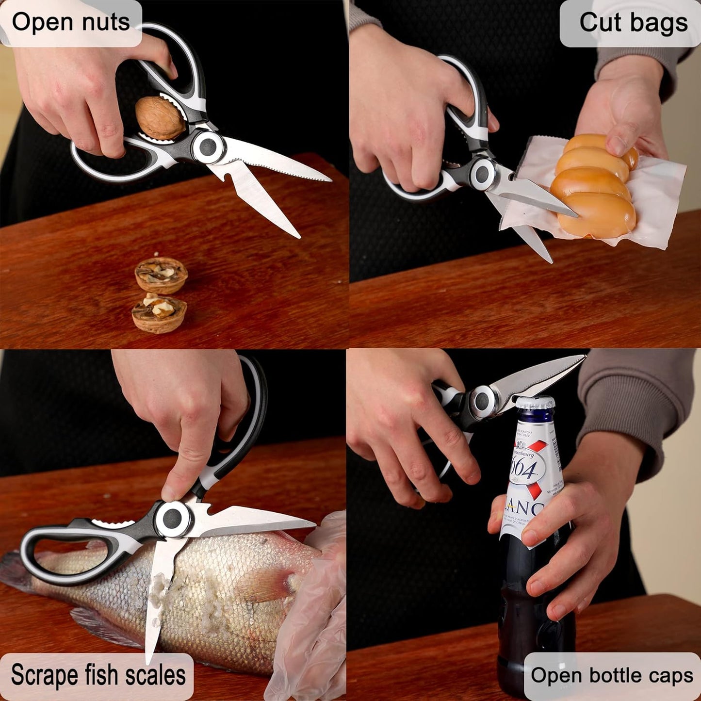 Food Grade Kitchen Scissors All Purpose 3 Pack - Heavy Duty Stainless