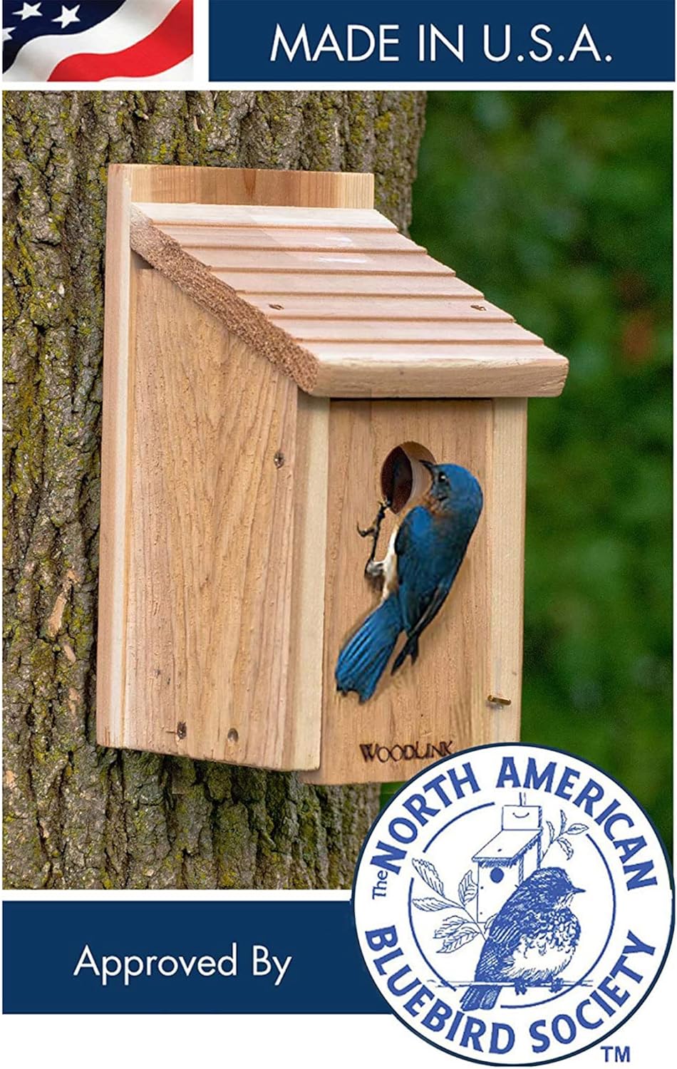 Woodlink Wooden Bluebird House - Model BB1 7.5" x 7.25" x 13"