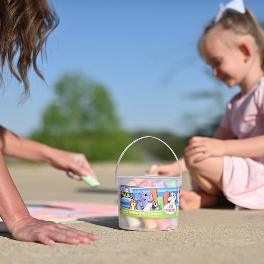 Sunny Days Entertainment Sidewalk Chalk Set for Kids with Storage, Was