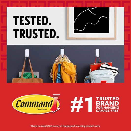 Command 10 lb Medium 16 Pairs Picture Hanging Strips (32 Strips), Damage-Free Hangers for Picture Frames, No Tools Required, Great for Home Room Wall Decor, Black Adhesive