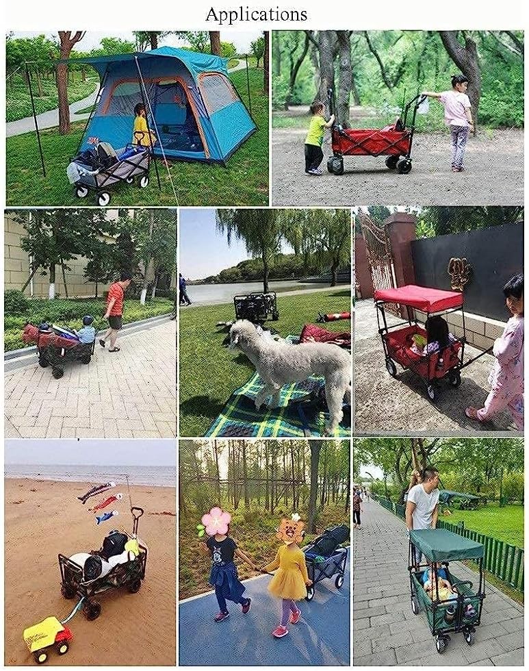 Trolleys, 4-Wheel Beach Wagon Folding Wagon Garden Cart Garden Trolley