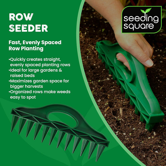 The Row Seeder by Seeding Square – Handheld Garden Tool for Precise Se