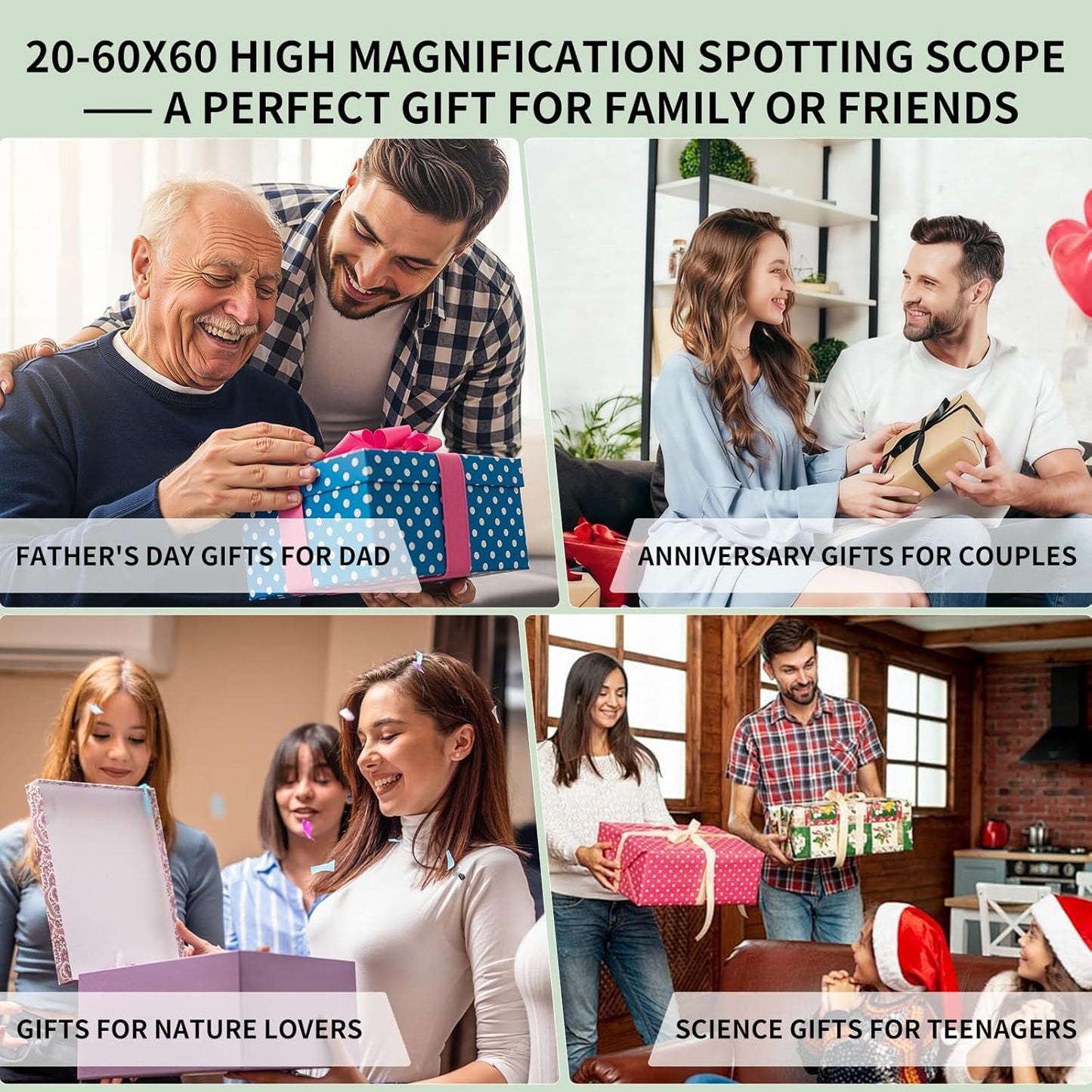 Spotting Scope with Tripod, Spotter Scope for Adults,Bird Watching Gifts for Men, Husband& Nature Lovers - Outdoor Nature Exploration & Stargazing, Birthday Gift for Father,Easter Gift for Teens