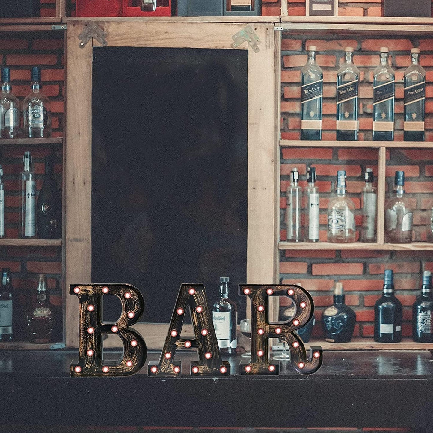 Light Up BAR Sign, LED Vintage Letters Home Decor Name Signs - Illumin
