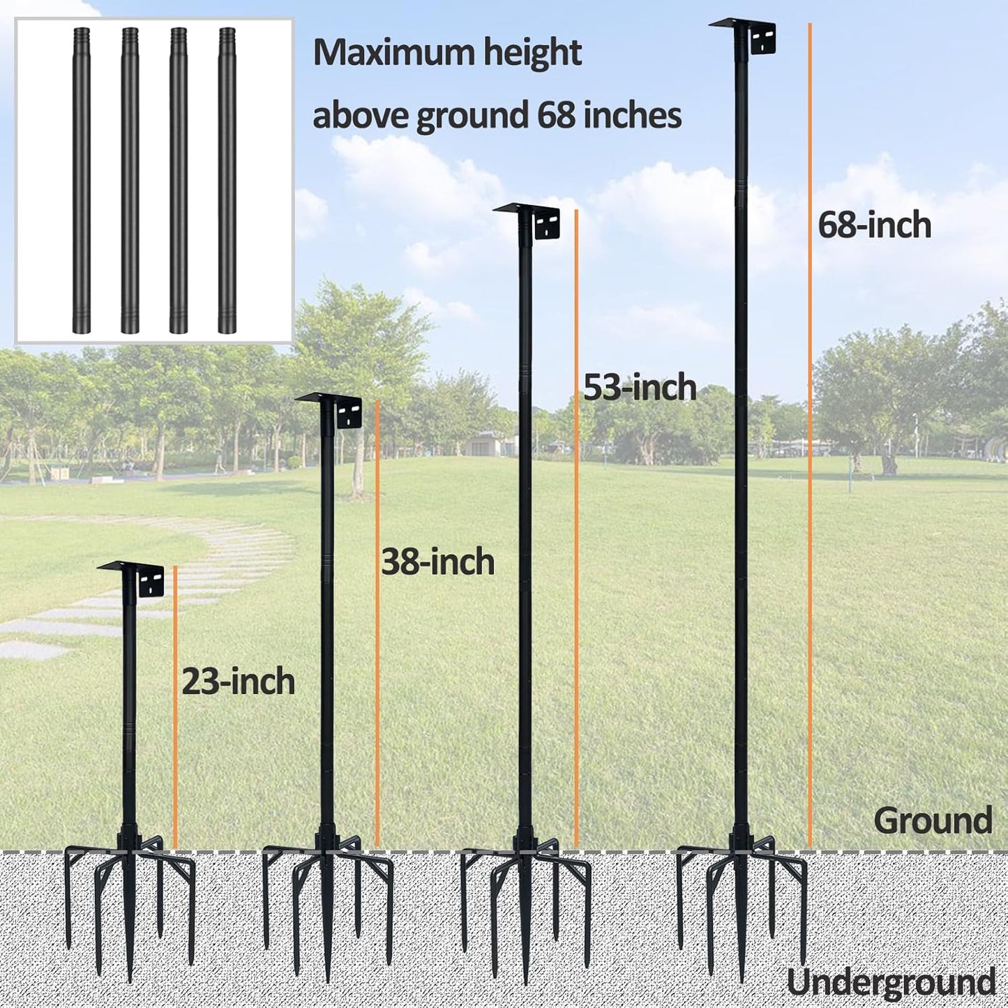 78 Inch Birds House Poles Mount Kit Pole Adjustable Heavy Duty Stand with Strong Base,Suitable for Various Types Bird House(NOT Included Bird House)