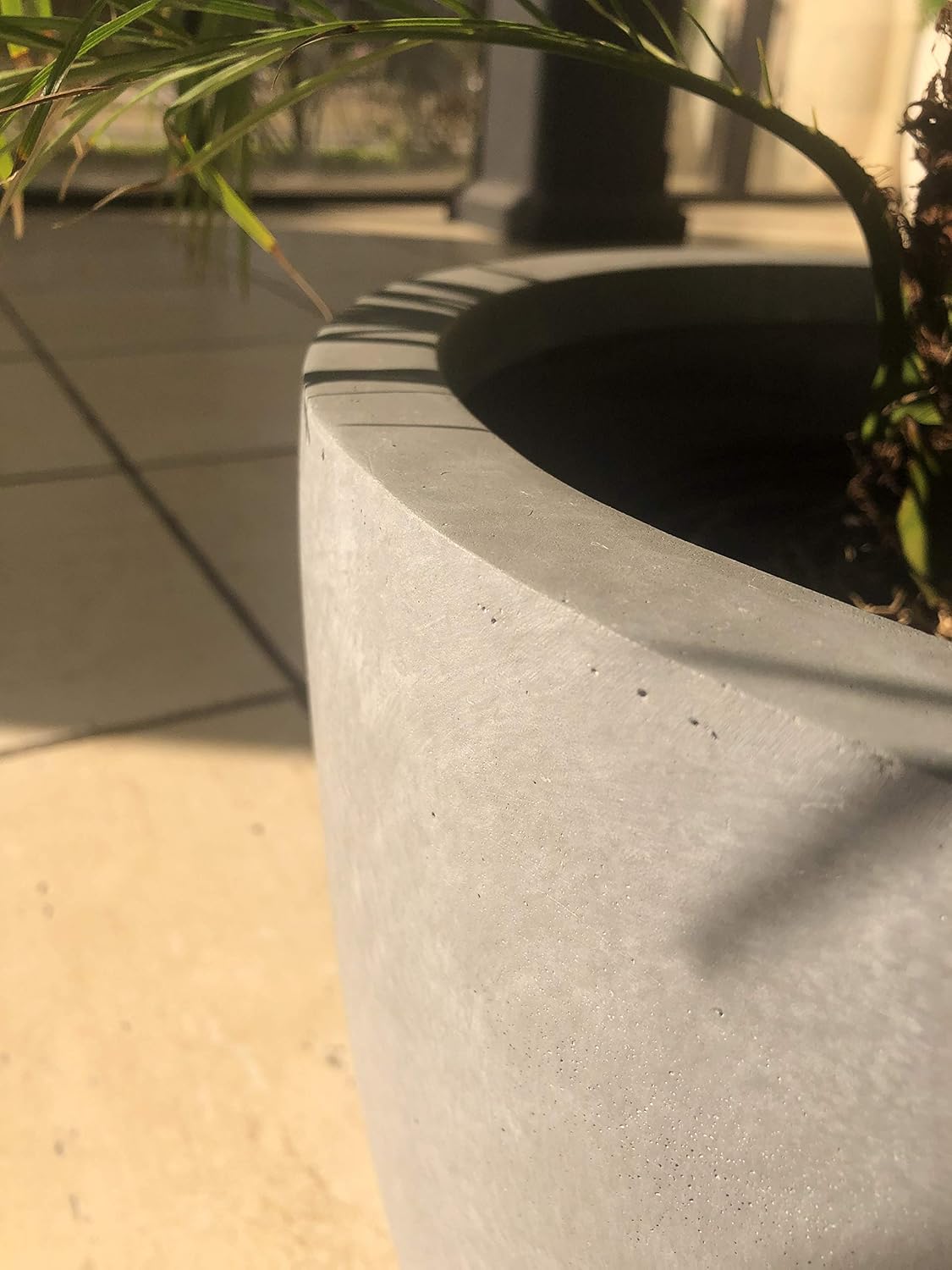 Kante 14 Inch Dia Round Concrete Planter, Indoor Outdoor Large Plant P