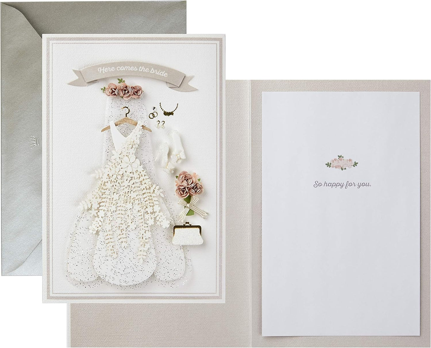 Hallmark Signature Wedding, Bridal Shower, or Engagement Card (Here Comes the Bride)